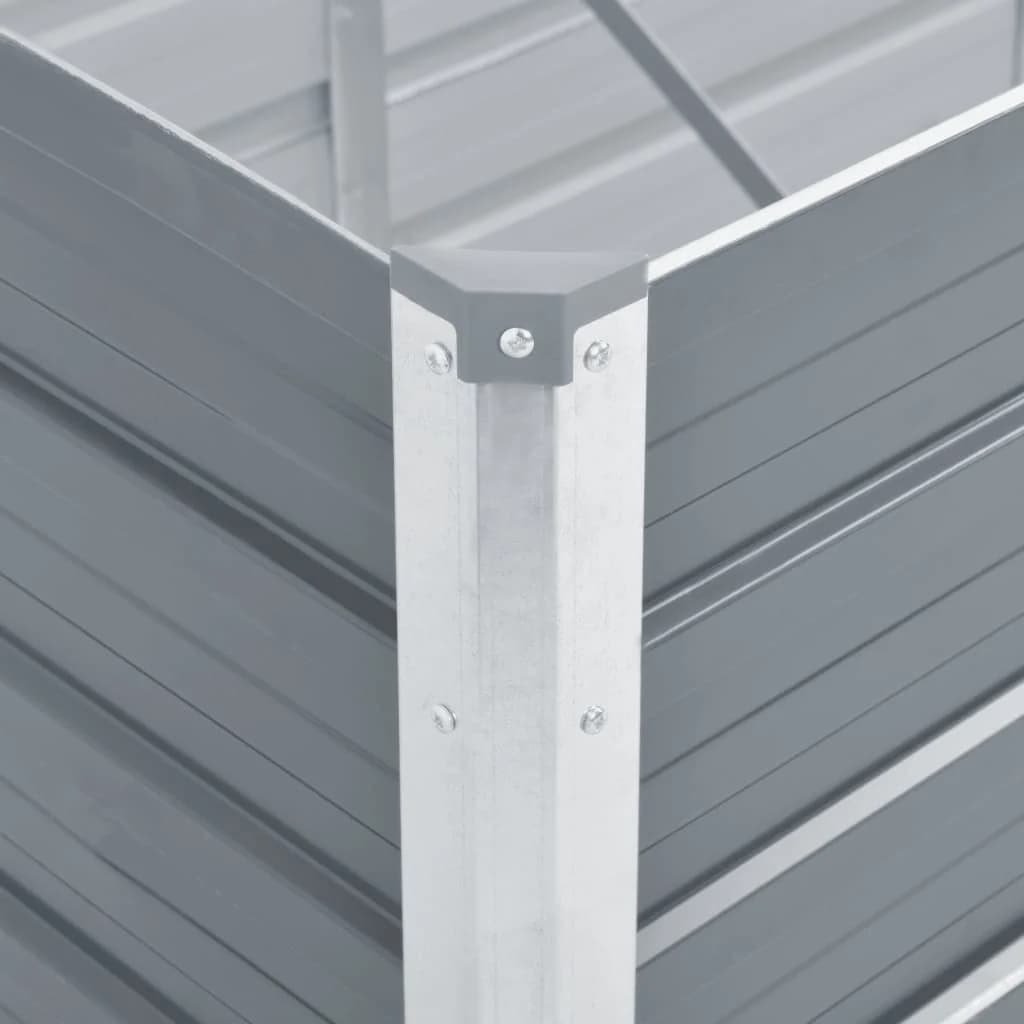Arriate Elevado De Jardín Acero Galvanizado Gris 160x40x77 Cm_5