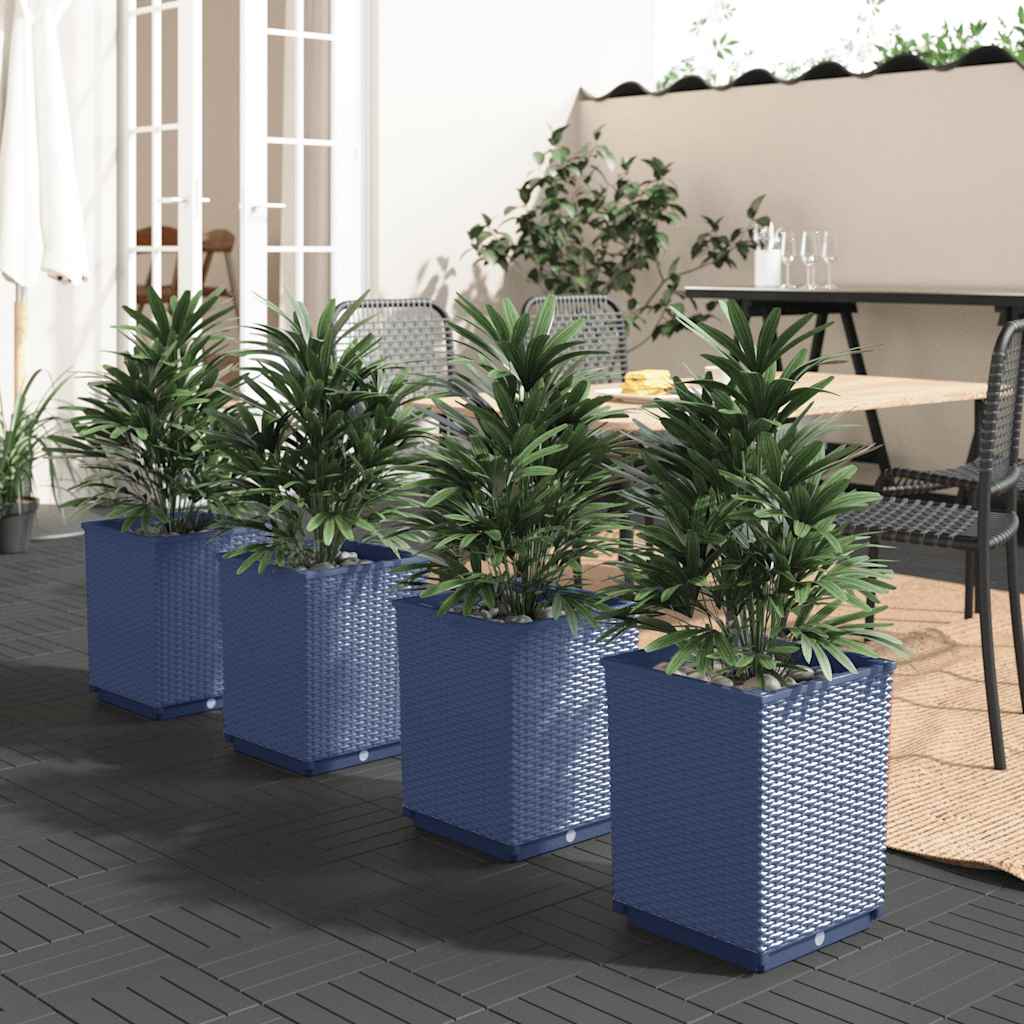 Jardineras 4 Uds Polipropileno Azul Gris 30x30x37 Cm_1