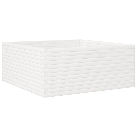Jardinera Madera Maciza De Pino Blanco 110x110x46 Cm_0