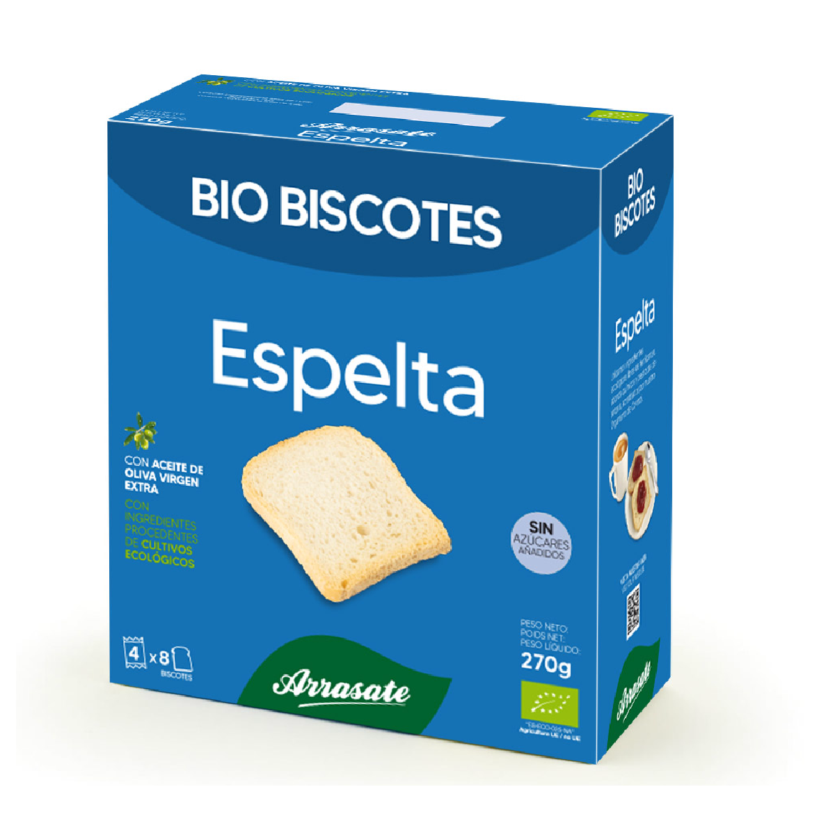 Biscoitos de Espelta Biológicos Arrasate 270 g