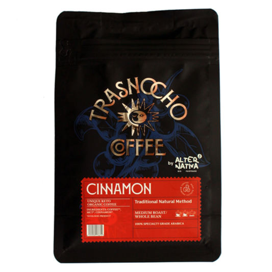 Grãos de café Keto com canela, alternativa biológica ao Trasnocho, 200 g