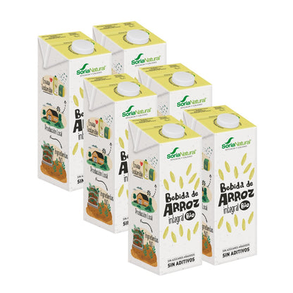 Pack de 6 Bebidas de Arroz Integral Soria Natural 1 L