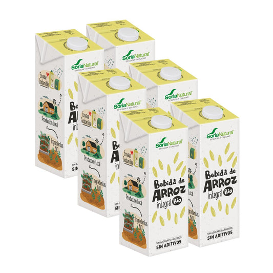 Pack de 6 Bebidas de Arroz Integral Soria Natural 1 L