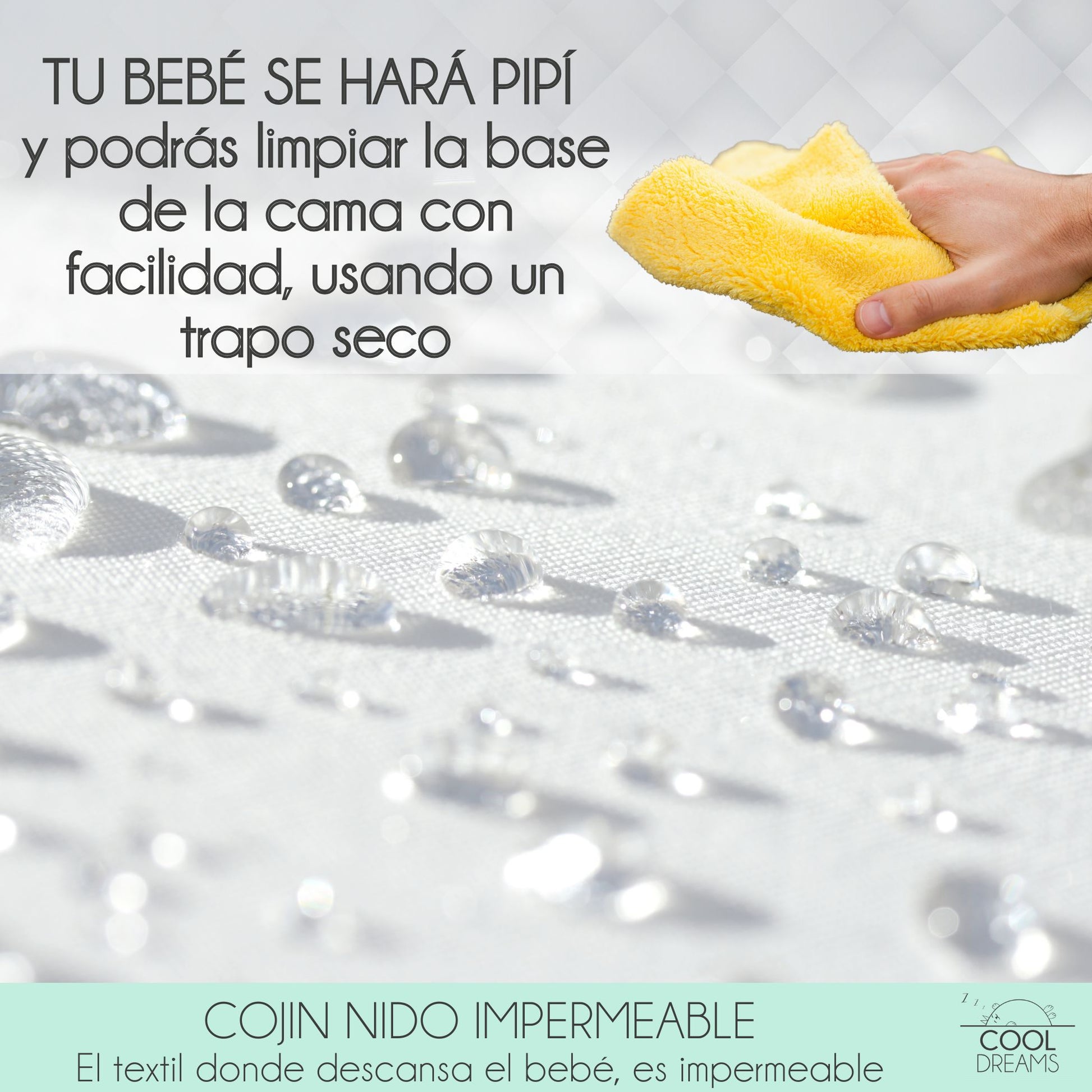 Cojín Nido Reductor De Base Impermeable Grey Atlantis_1