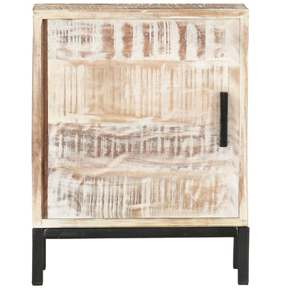 Mesita De Noche De Madera Maciza De Acacia 40x30x50 Cm_1