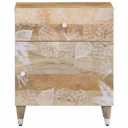 Mesita De Noche Madera Maciza De Mango 50x33x60 Cm_0