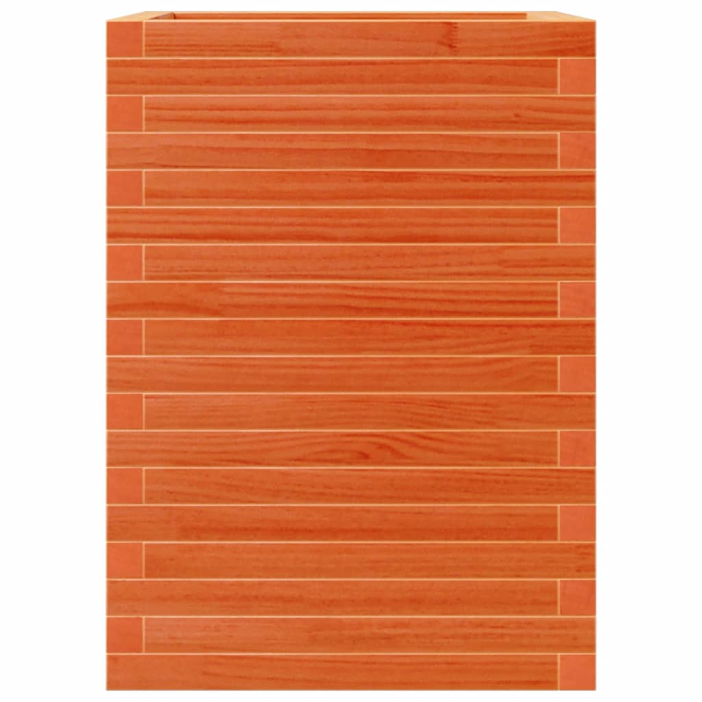 Jardinera Madera Maciza De Pino Marrón Cera 50x50x68,5 Cm_4