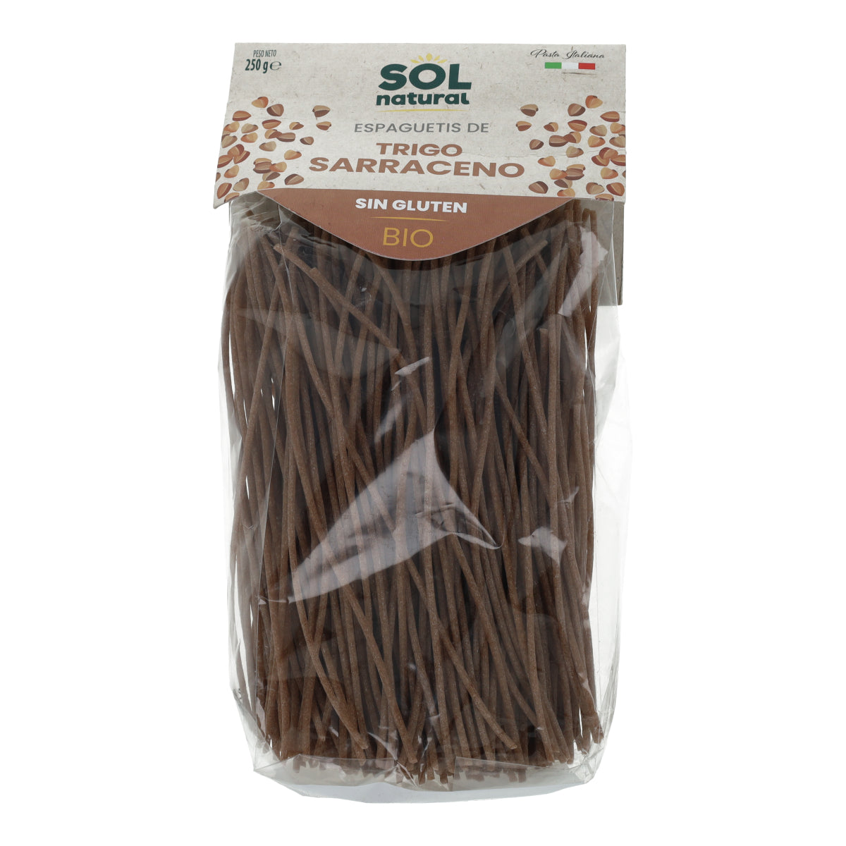 Esparguete de trigo sarraceno biológico sem glúten Sol Natural 250g