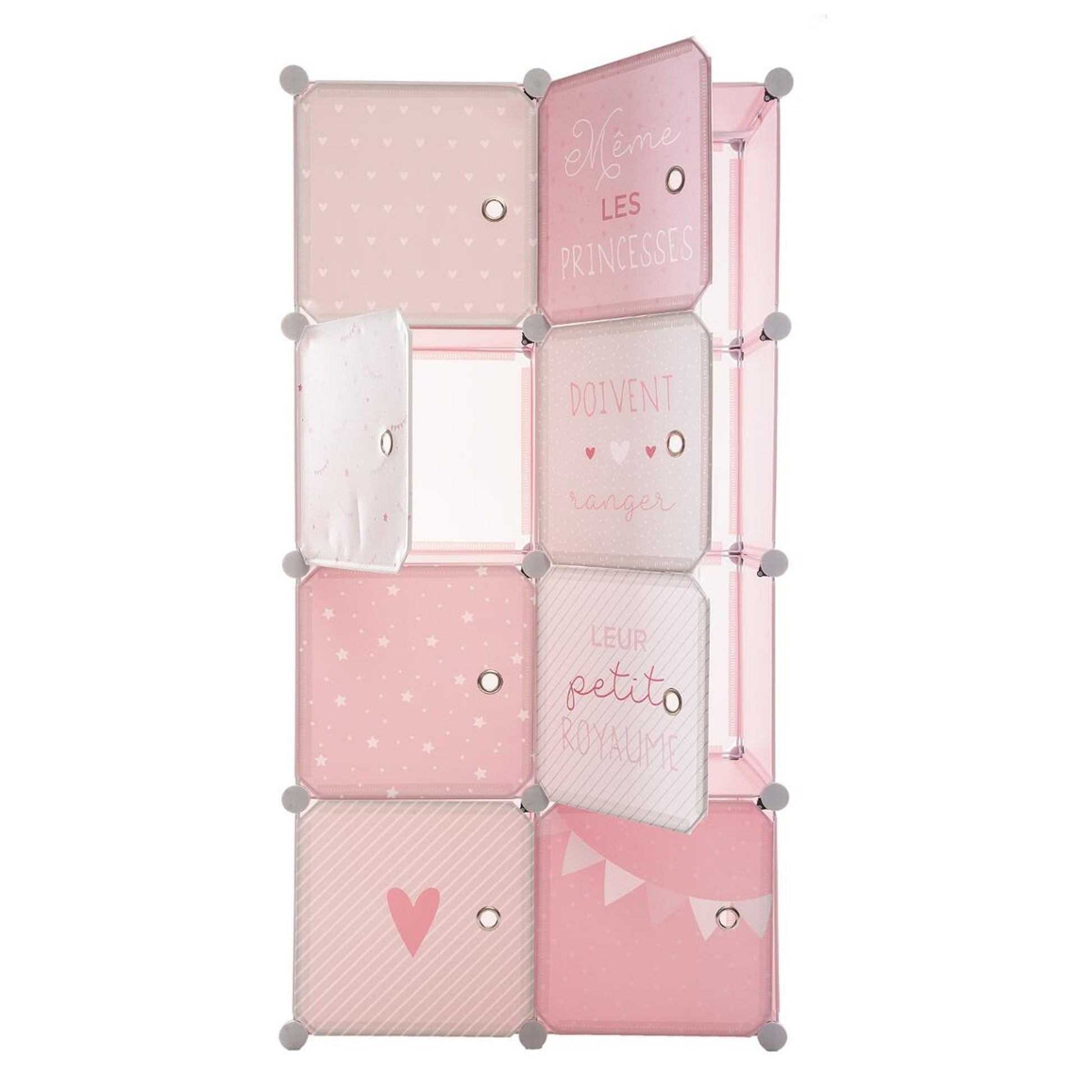 Well Home - Armario Taquillas Rosa Perfecto Para Organizar La Habitación De Tus Niños 65 X 31,5 X 125 Cm_2