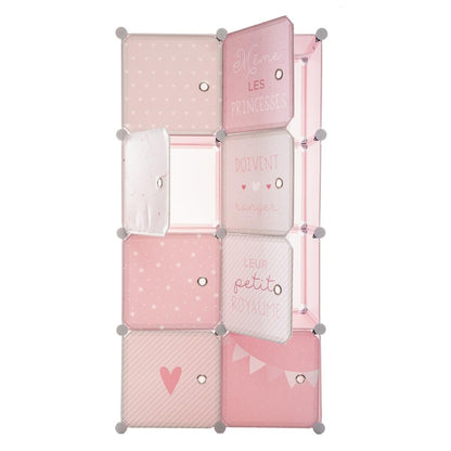Well Home - Armario Taquillas Rosa Perfecto Para Organizar La Habitación De Tus Niños 65 X 31,5 X 125 Cm_2