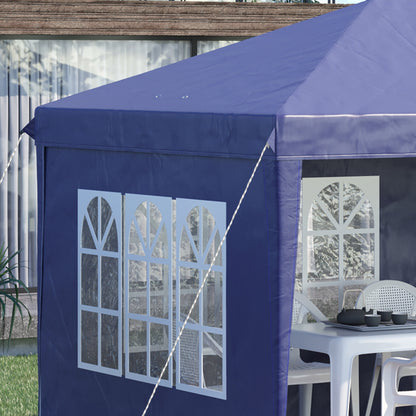 Outsunny Conjunto De 1 Carpa Plegable 6x3 M Y 2 Paredes Laterales 3x2 M Azul_3