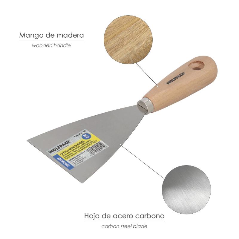 Espatula Mango Madera Hoja Acero 80 Mm. Espatula Yeso, Espatula Pintor, Espatula Masillas, Espatula Pladur, Etc.
