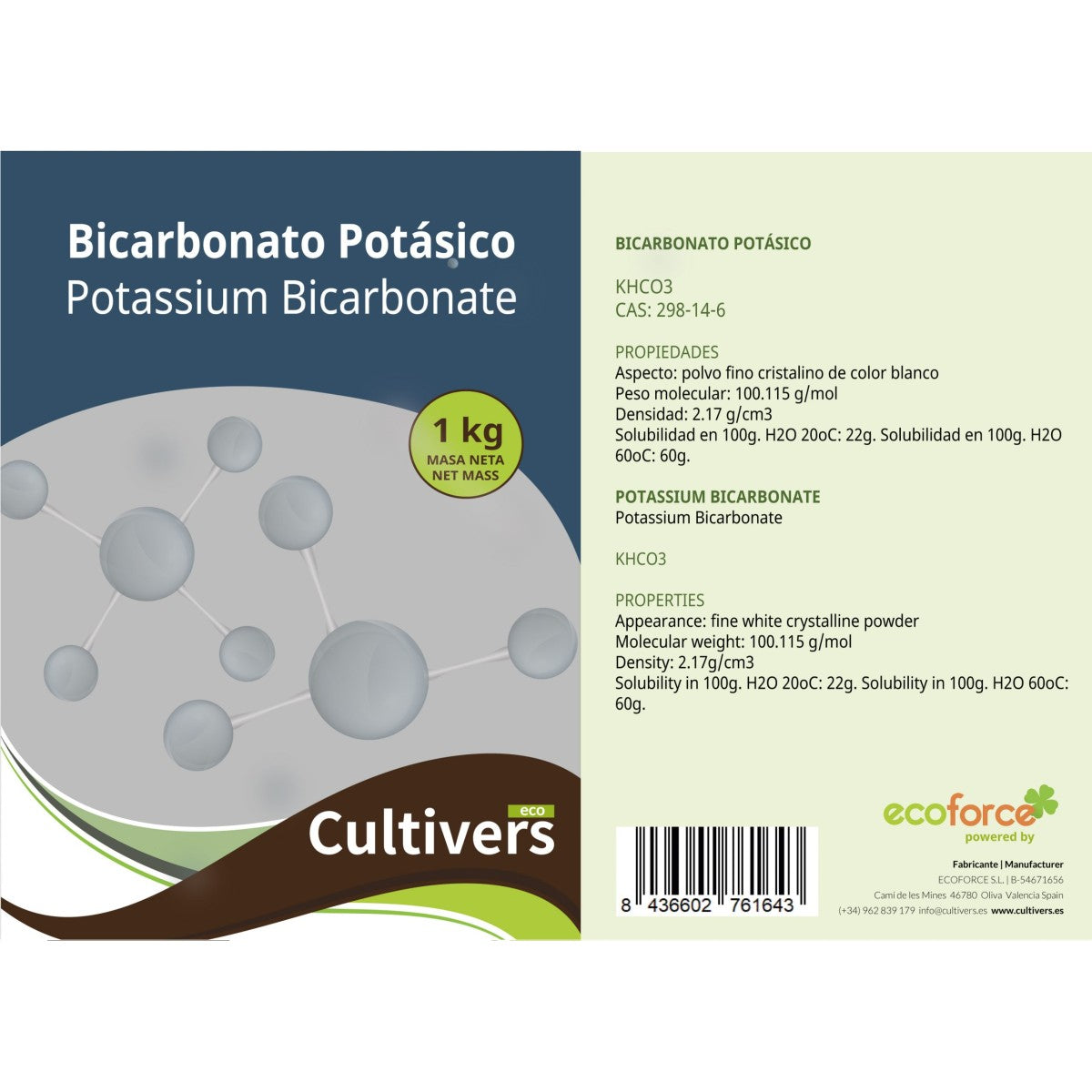 Bicarbonato De Potasio Cultivers
