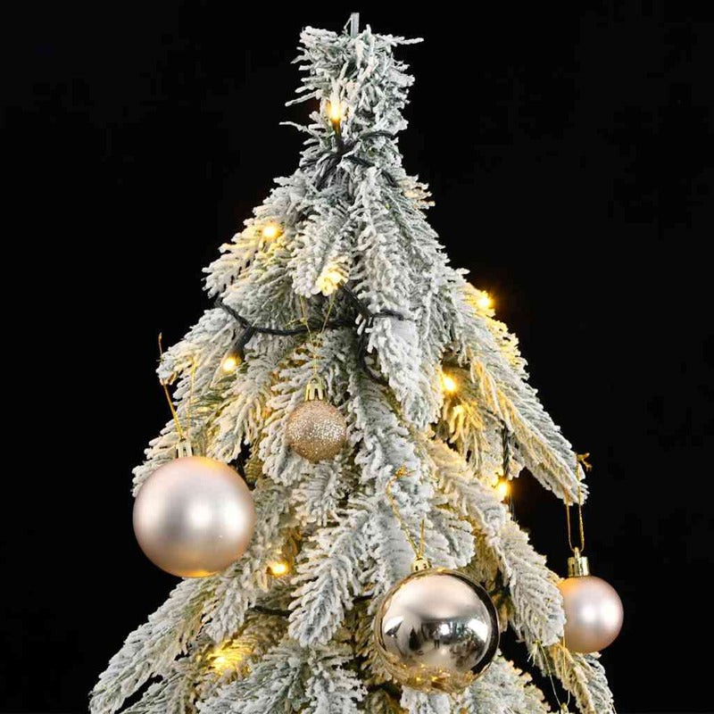 Vidaxl Árbol De Navidad Artificial Con 150 Leds Bolas Y Nieve 120 Cm_1