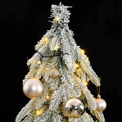 Vidaxl Árbol De Navidad Artificial Con 150 Leds Bolas Y Nieve 120 Cm_1