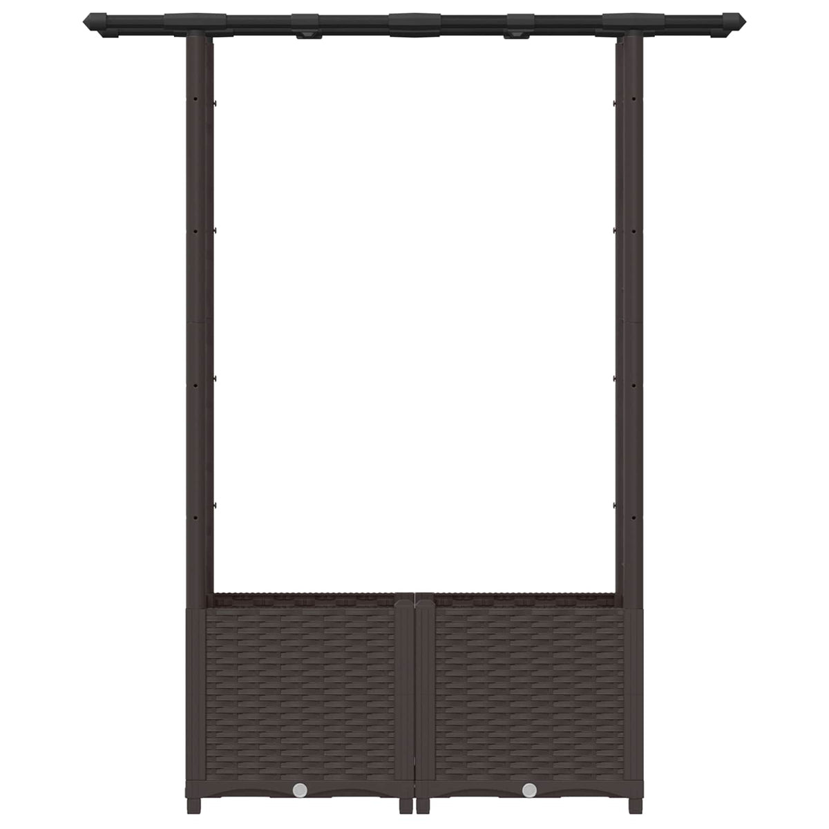 Cama Elevada Con Trellis Y Techo Marrón 124,5 X 40 X 136 Cm Pp_3