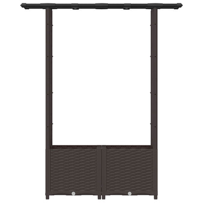 Cama Elevada Con Trellis Y Techo Marrón 124,5 X 40 X 136 Cm Pp_3