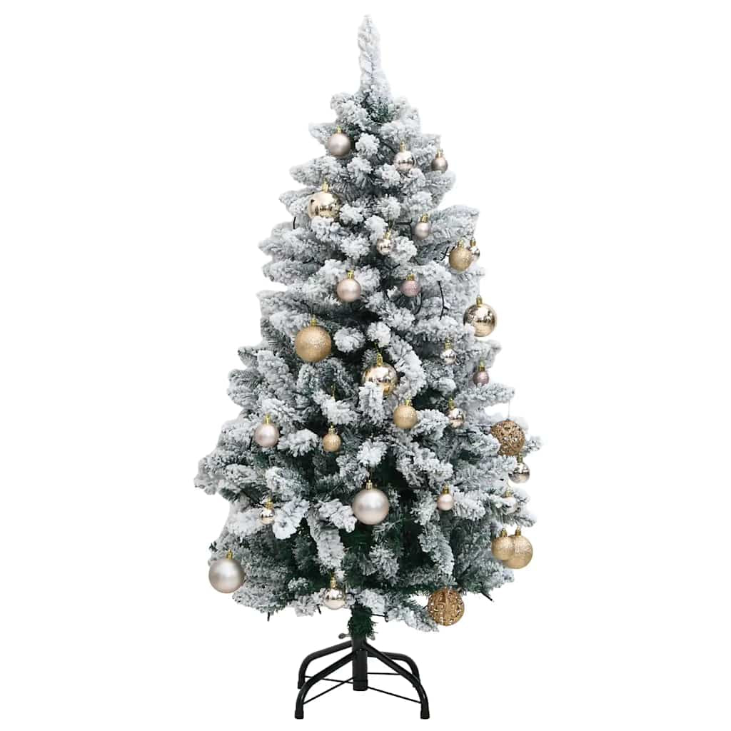 Vidaxl Árbol De Navidad Artificial Con Bisagras 150 Led Y Bolas 150 Cm_3