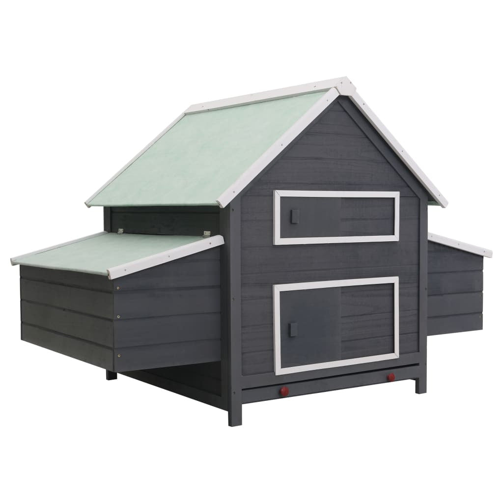 Vidaxl Gallinero De Madera Gris 157x97x110 Cm_0