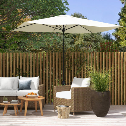 Outsunny Sombrilla De Terraza Exterior 3x2 M Con Ángulo Ajustable Beige_3