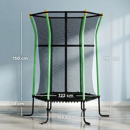 Homcom Cama Elástica Infantil De Jardín 122x111x190 Cm Carga 50 Kg Negro Y Verde_2