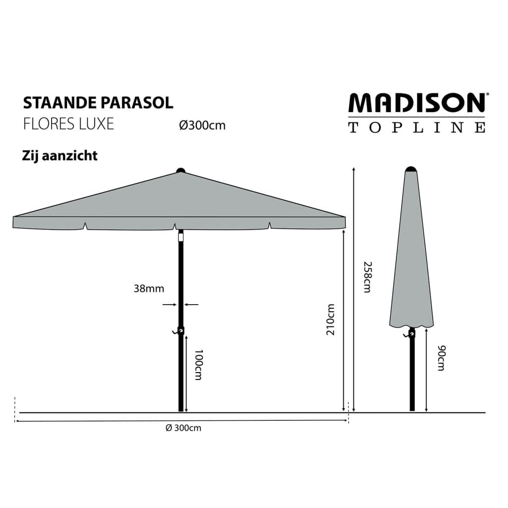 Madison Sombrilla De Jardín Redonda Flores Luxe Verde Salvia 300 Cm_2