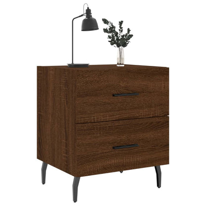 Mesita Noche 2 Uds Madera Ingeniería Marrón Roble 40x35x47,5 Cm_1
