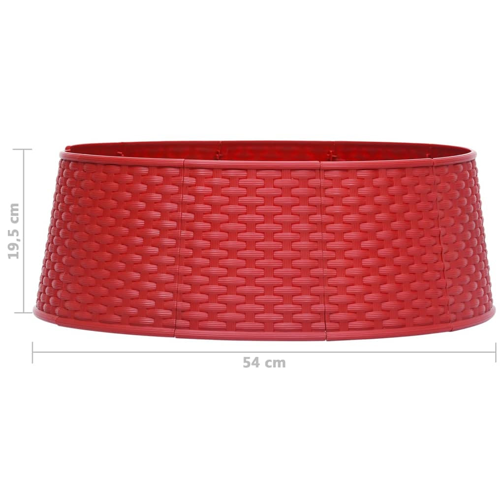 Vidaxl Falda Del Árbol De Navidad Roja Ø54x19,5 Cm_2