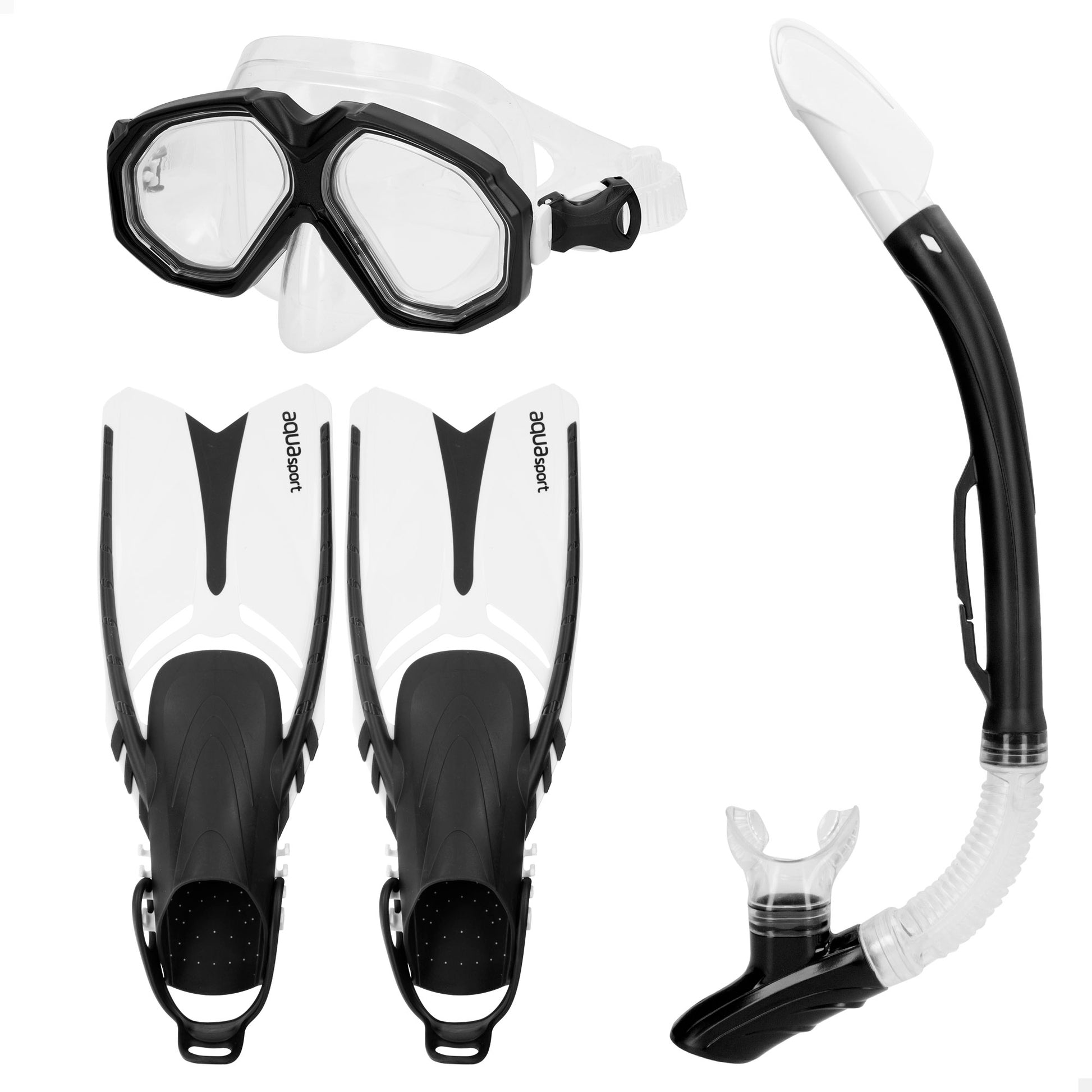 Aqua Sport Set Gafas De Buceo Adulto C/tubo Y Aletas T.38-42_0