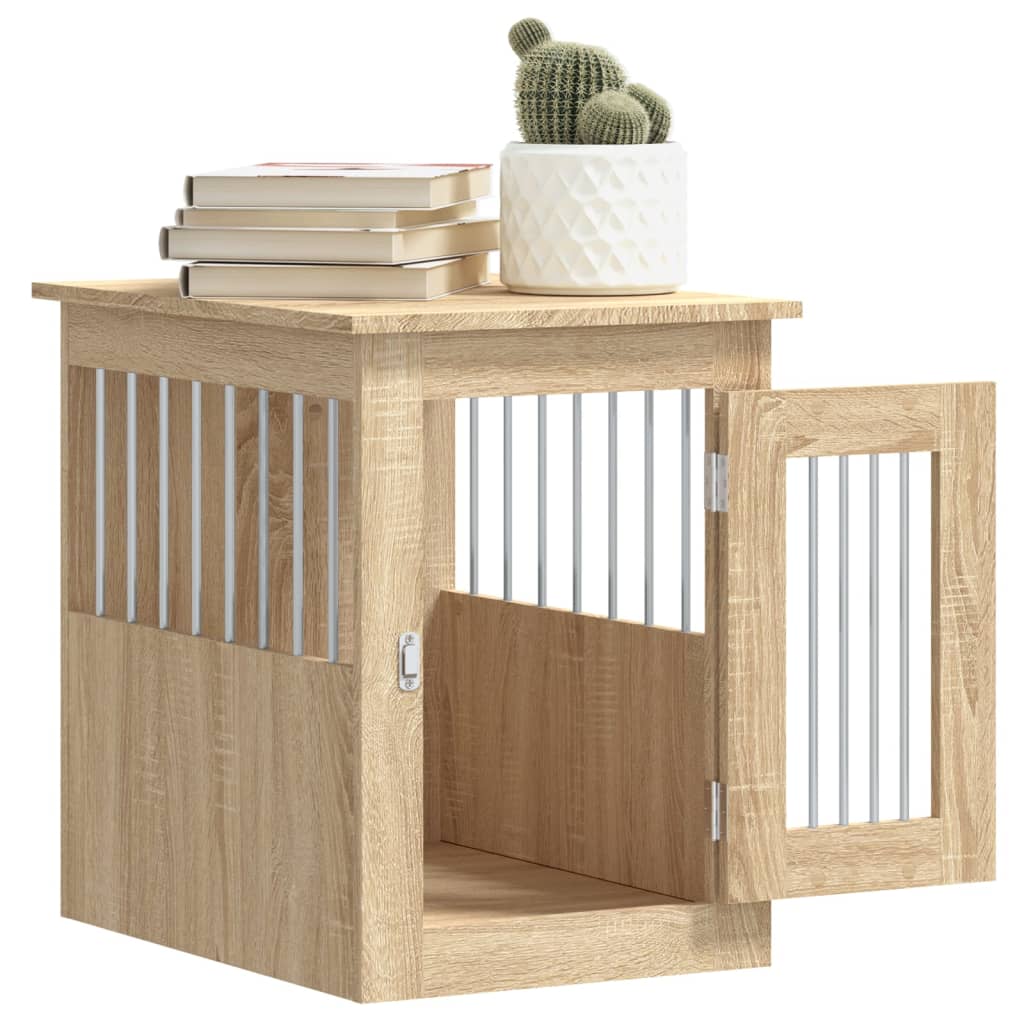 Jaula Para Perros Madera De Ingeniería Roble Sonoma 45x62x59 Cm_4