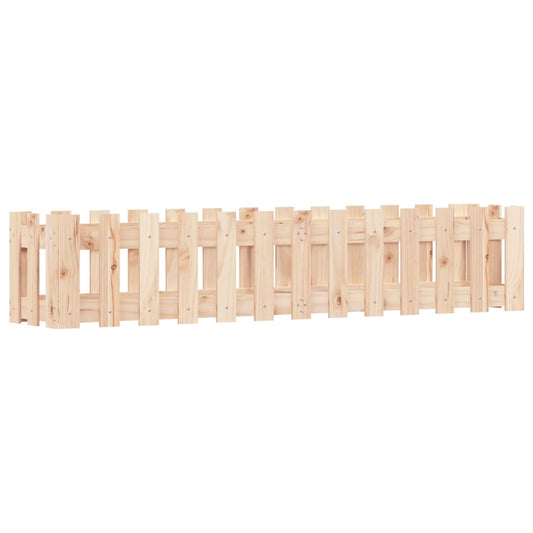 Arriate Elevado Jardín Con Valla Madera Maciza Pino 150x30x30cm_0