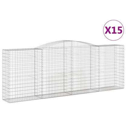 Cestas De Gaviones 15 Uds Forma De Arco Hierro 400x50x140/160cm_0