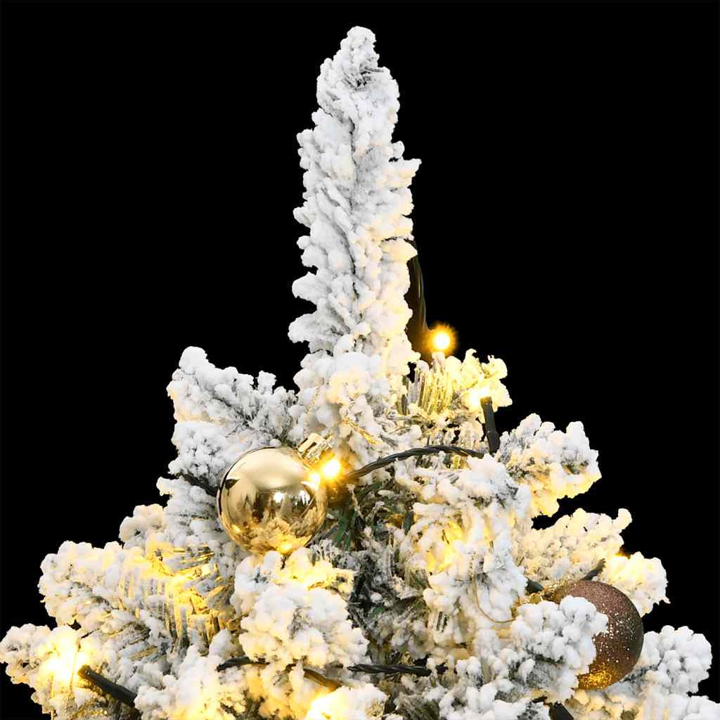 Vidaxl Árbol Navidad Artificial Con Bisagras 150 Led Y Bolas 120 Cm_1