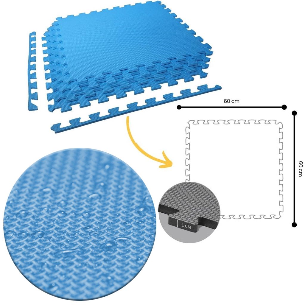 Tatami Puzzle 1cm 60x60cm – Pack 4 Uds (t60-4) Azul_0