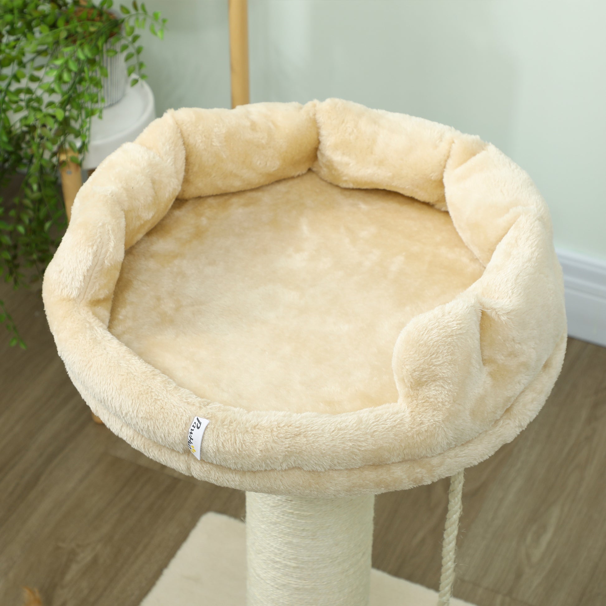 Pawhut Árbol Rascador Para Gatos De 2 Niveles Con Plataforma Bola Poste De Sisal_4
