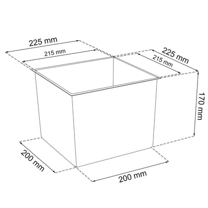 Maceta Rato De 26,6 Litros Con Inserto 26,5 X 26,5 X 50 Cm En Color Antracita