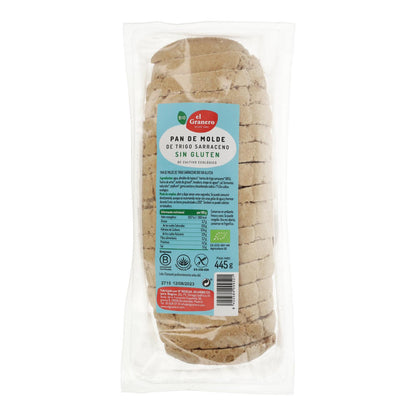 Pão de trigo sarraceno biológico sem glúten El Granero 445 g