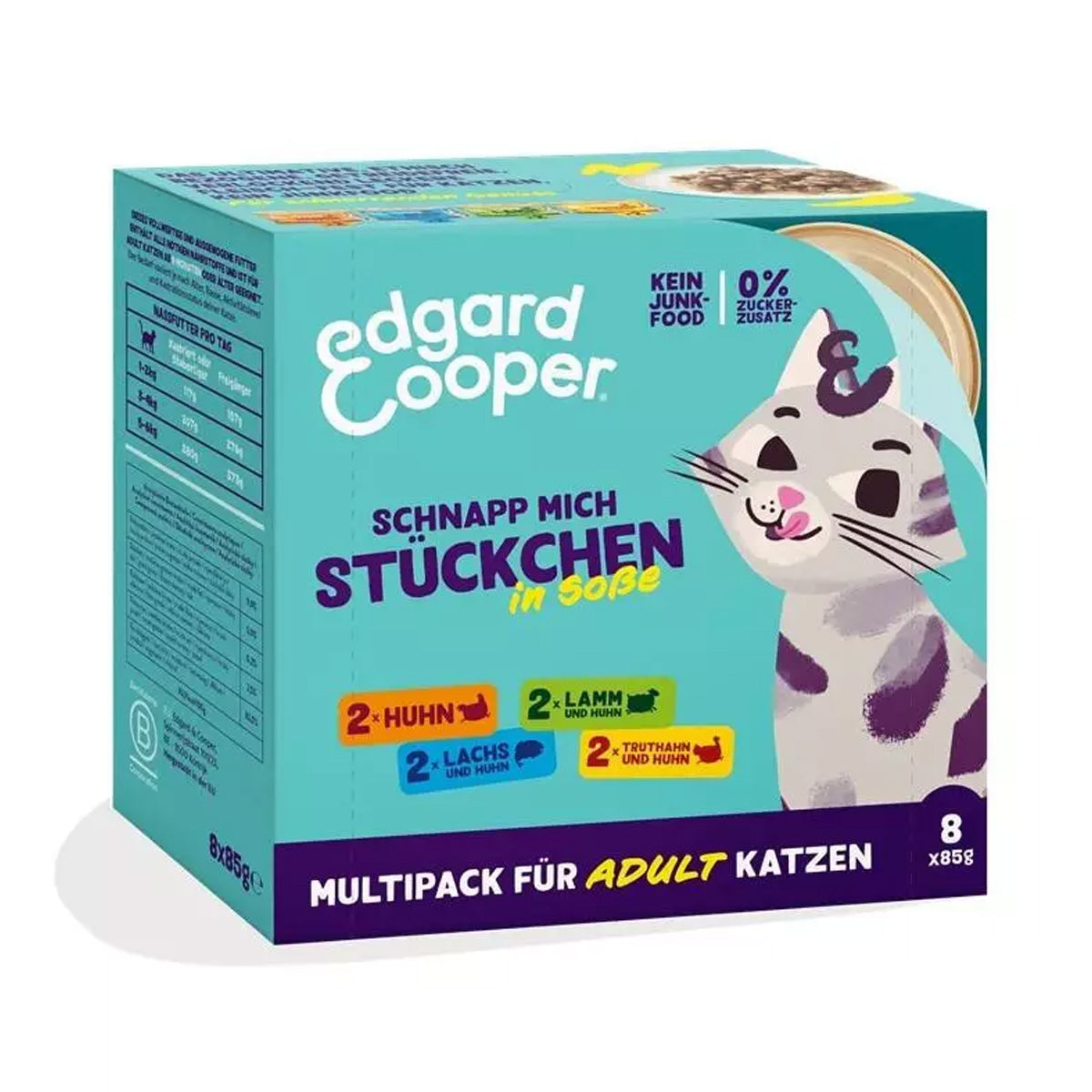 Multipack 8 x 85g Pedaços em Molho Edgard &amp; Cooper Comida Húmida