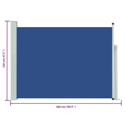 Vidaxl Toldo Lateral Retráctil Para Patio Azul 117x500 Cm_2