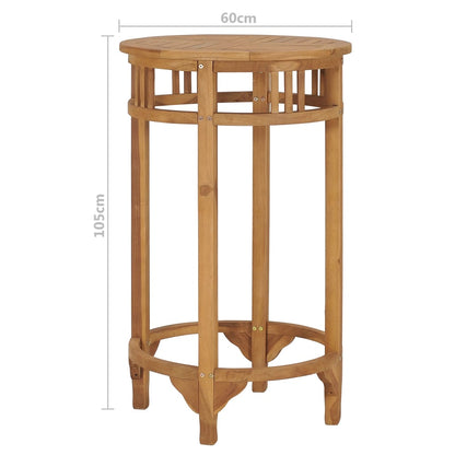Mesa Alta De Bar De Madera Maciza De Teca Ø 60 Cm_4