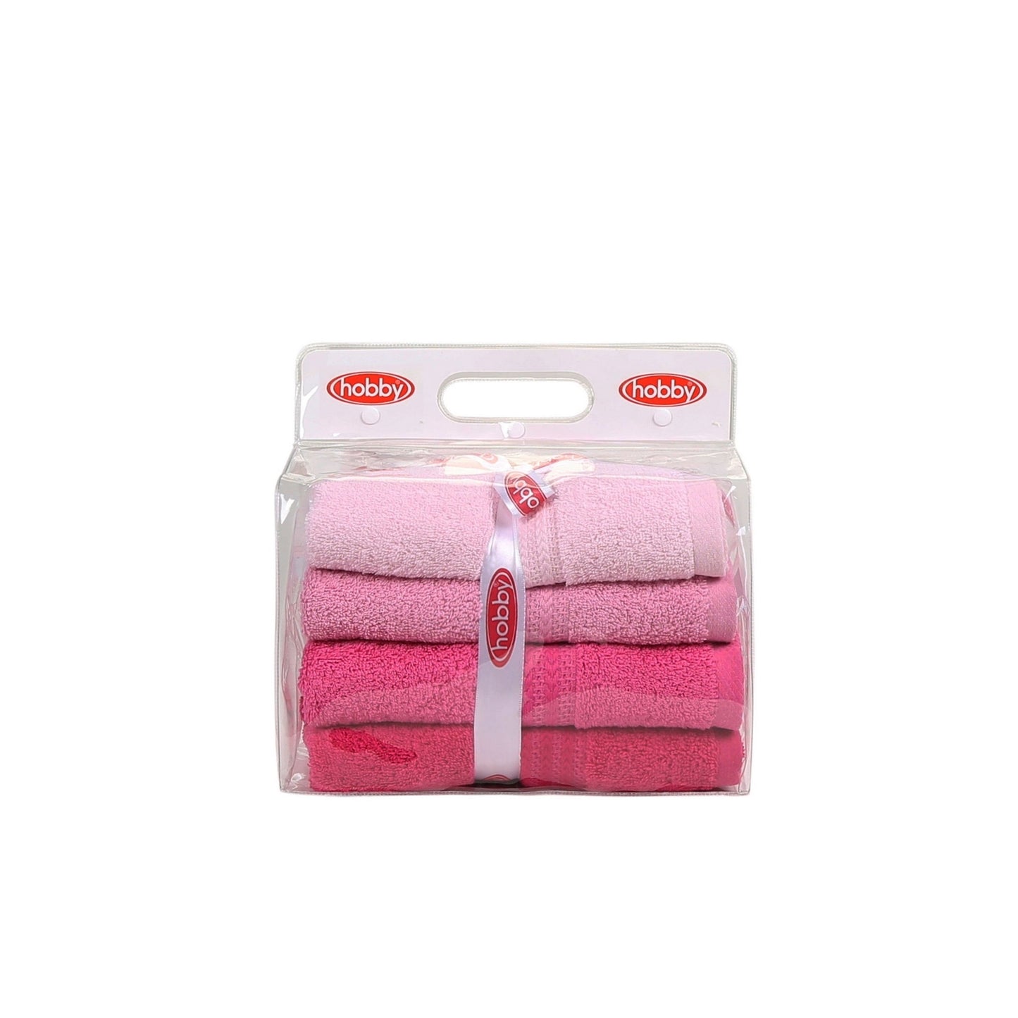 Juego De Toallas De Mano (4 Piezas) Rosa Claro, Rosa, Rosa Palo Y Fucsia_3