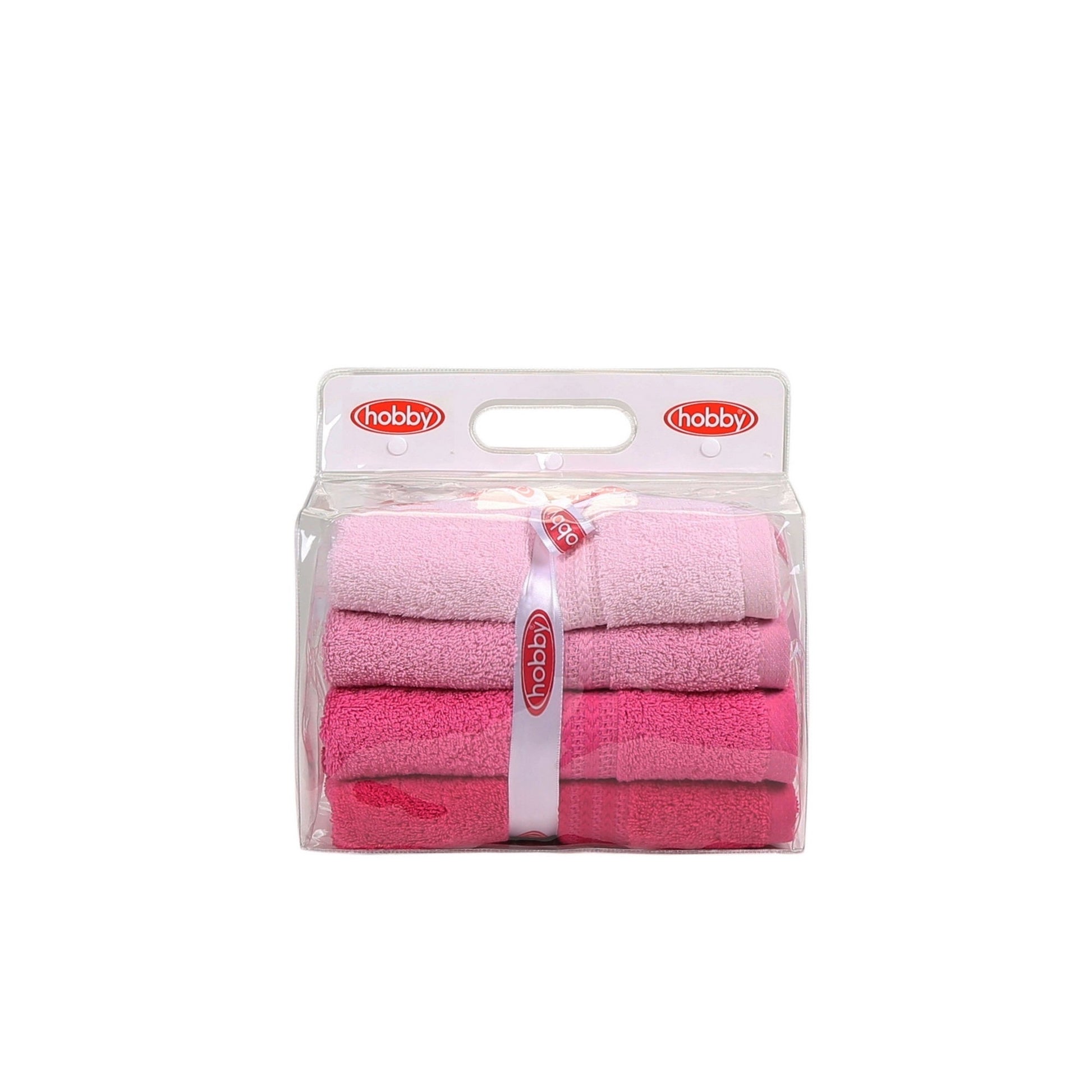 Juego De Toallas De Mano (4 Piezas) Rosa Claro, Rosa, Rosa Palo Y Fucsia_3