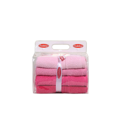 Juego De Toallas De Mano (4 Piezas) Rosa Claro, Rosa, Rosa Palo Y Fucsia_3