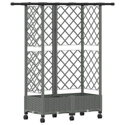 Cama Elevada Con Trellis Y Techo Gris Claro 124 X 40 X 127 Cm_0
