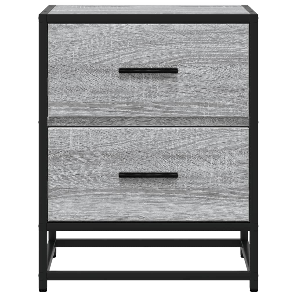Mesita De Noche Madera De Ingeniería Gris Sonoma 40x31x50 Cm_3