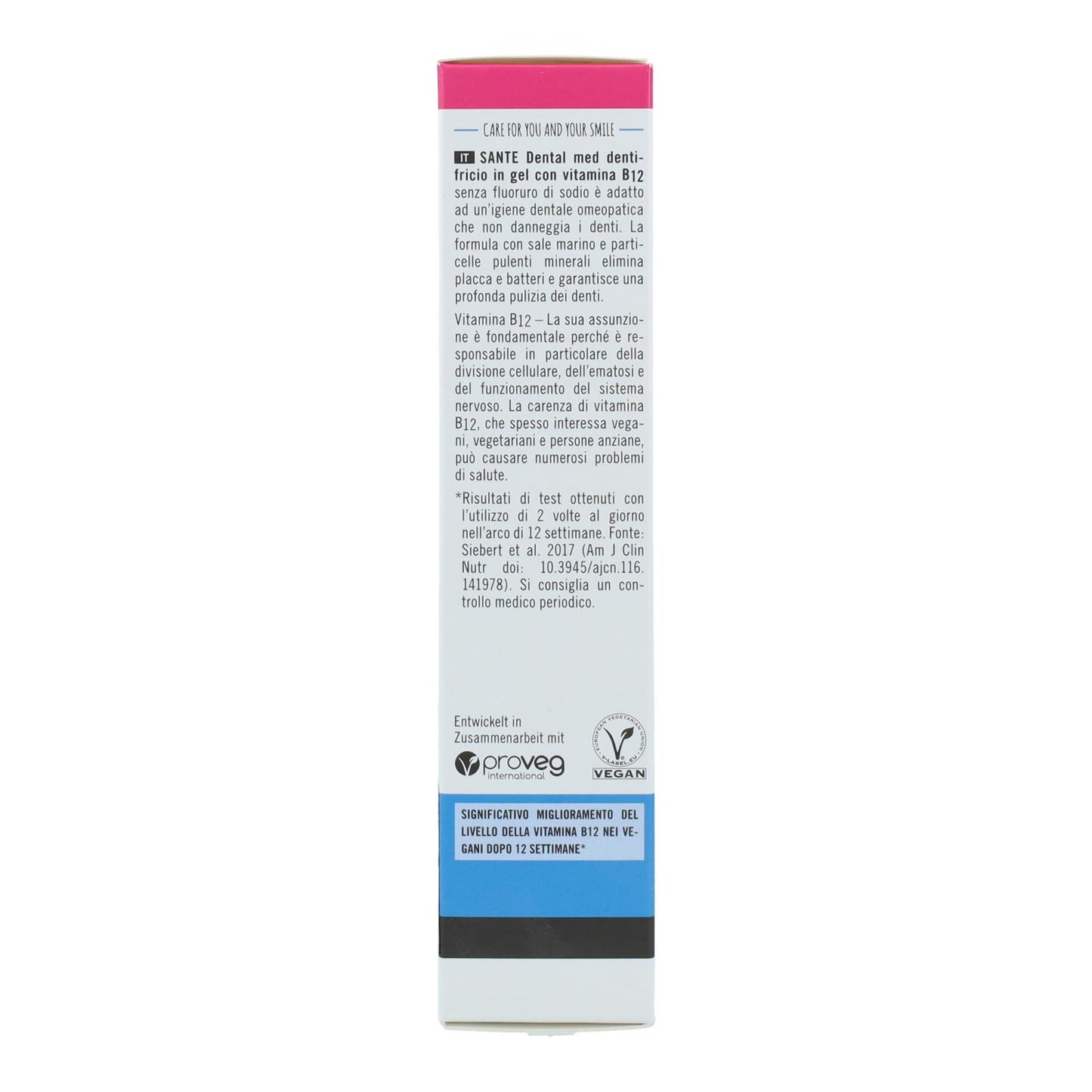 Pasta de dentes Sante sem flúor com vitamina B12, 75 ml