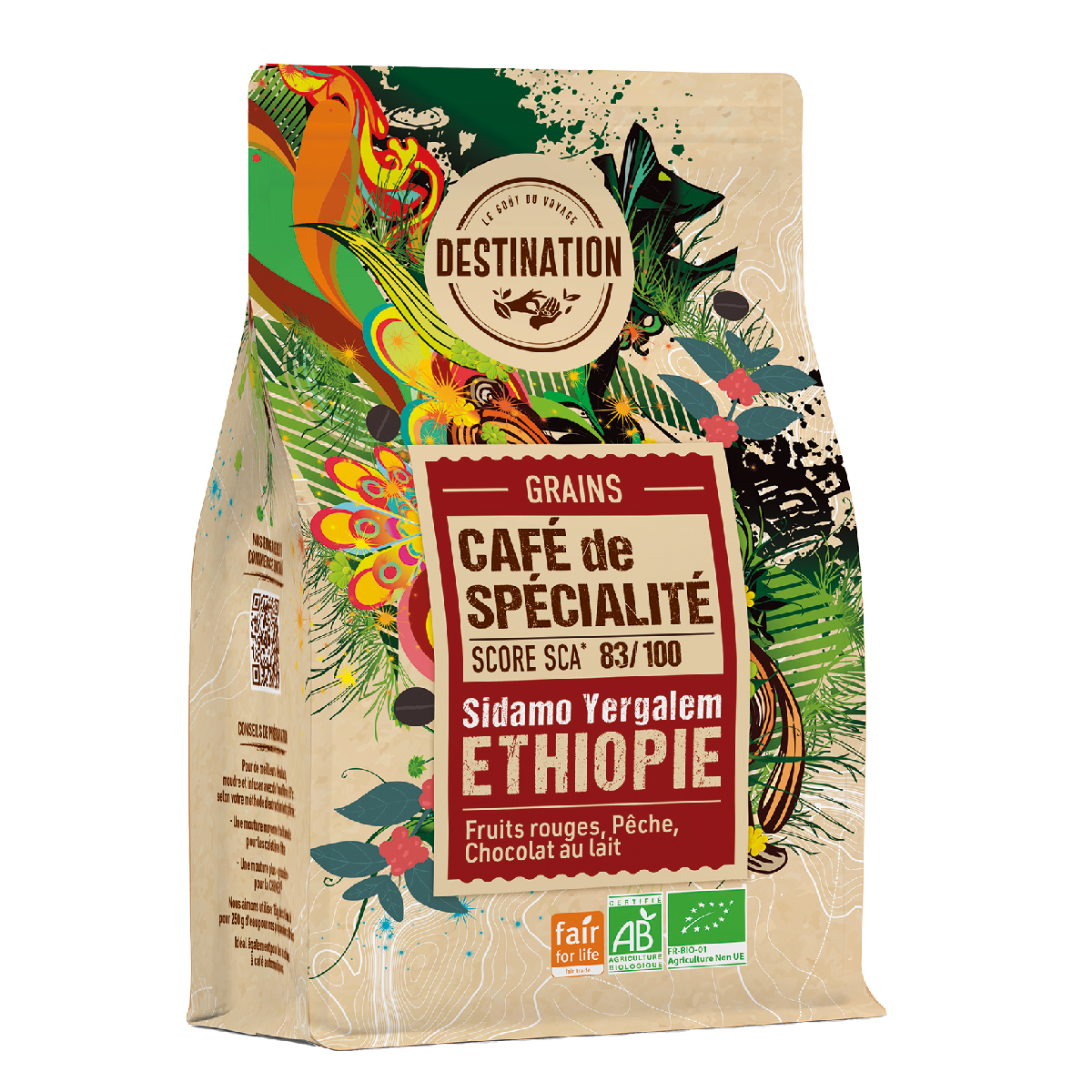 Grãos de café de especialidade BIO Destination da Etiópia 180 g