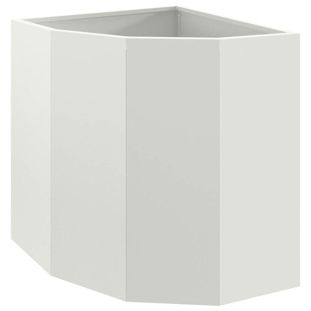 Macetero De Esquina Blanco 45 X 45 X 50 Cm Acero_0