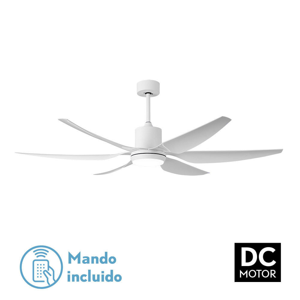 Ventilador Dc Otto 24w 2950lm Blanco 6 Aspas Blancas Reg.x167d 3000-4000-6000k 2tijas C/remoto, Memoria Y Temporizador_0