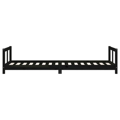 Vidaxl Estructura De Cama Para Niños Madera De Pino Negro 80x200 Cm_4